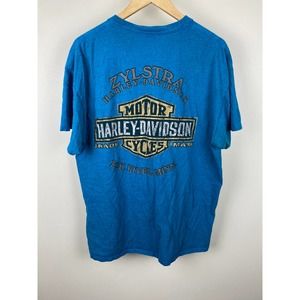 2017 - Harley Davidson Motorcycles Big Print Minnesota Blue Tee - XL